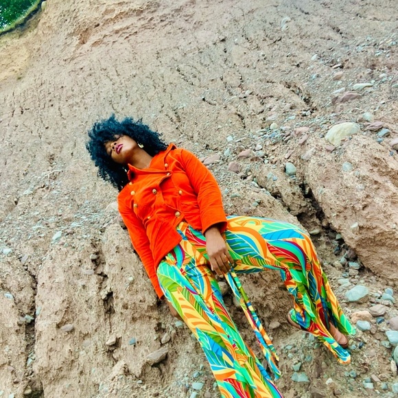 Custom made orange corduroy jacket size medium - Picture 8 of 8